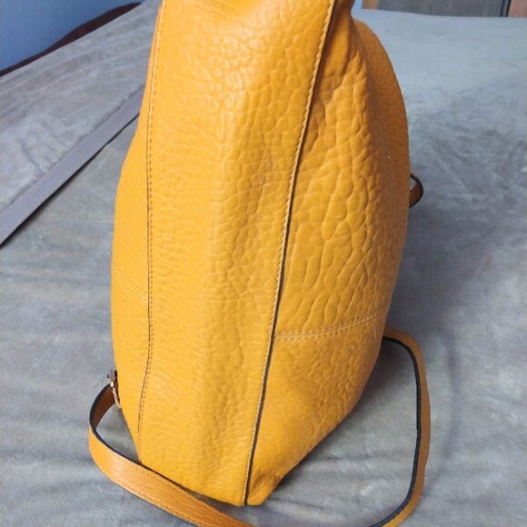 Vince Camuto Eliza Pebbled Lamb Leather Tote Shoulder Bag Ochre/Gold Large FLAWS - Picture 8 of 16